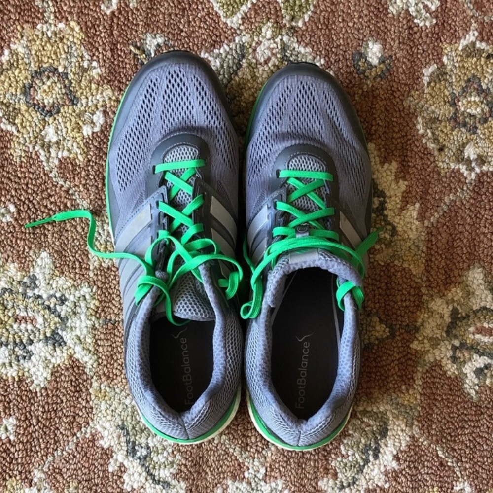 Men’s Adidas Glide Boost Silver/Green 12.5